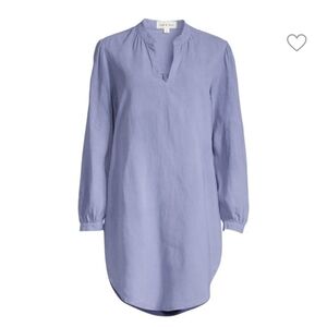 Cloth & Stone Chambray Split Neck Fall T-shirt Dress Small